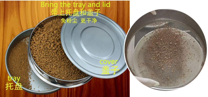 A set of equipment for soil sieve with tray and lid