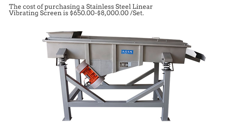 Price of Stainless Steel Linear Vibrating Screen