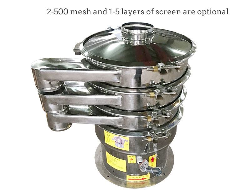 Food Grade Vibro Sifter is used in small production requirements: household or small amount of material screening